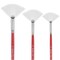 Creative Mark Polar Flo Professional Watercolor Brushes - Assorted Fan Set of 3 - Short Handle, Nickel-Plated Seamless Ferrule - Art Paint Brushes for Acrylic Painting, Watercolor, Gouache, and More